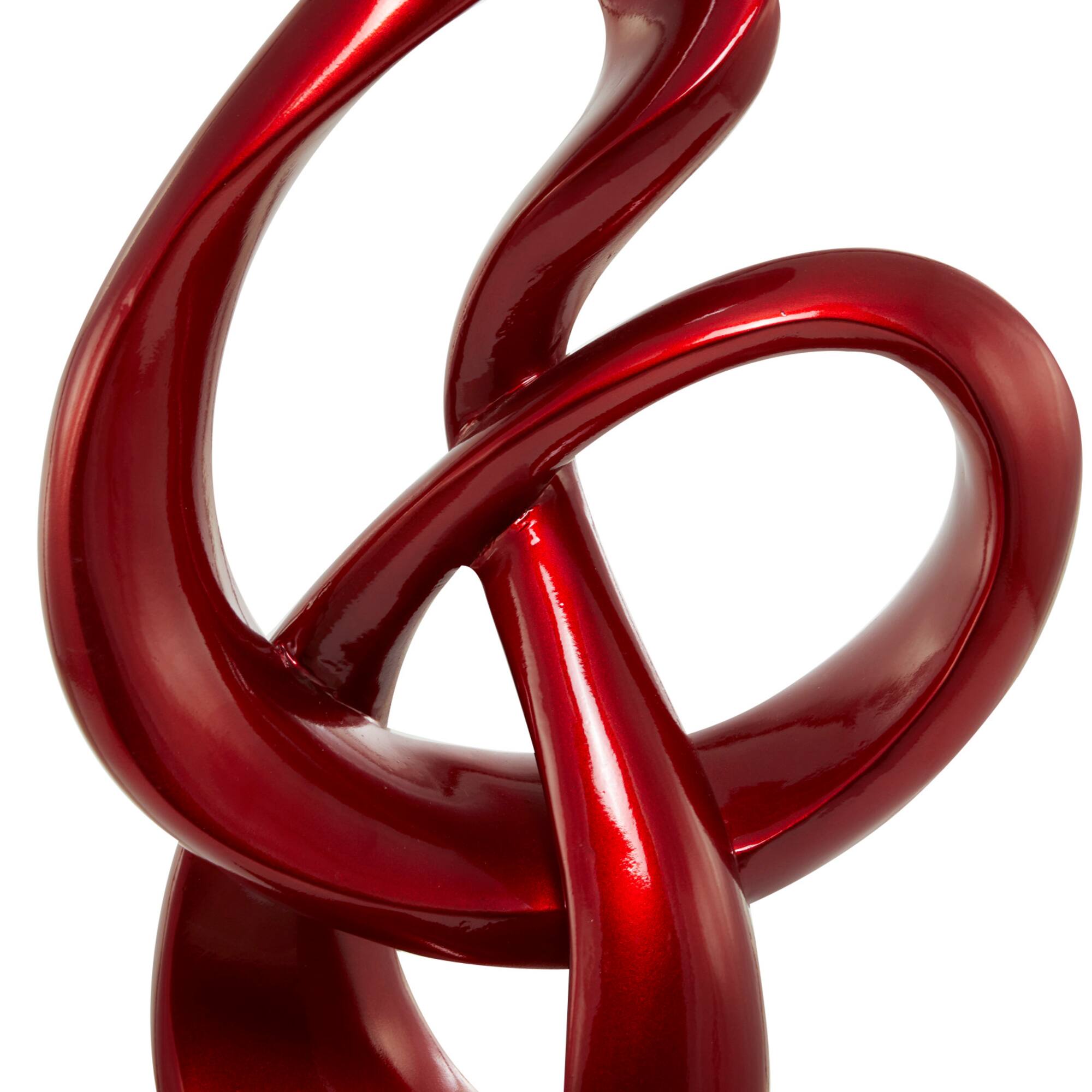 37" Red Swirl Abstract Sculpture